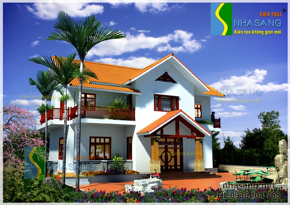 mẫu thiết kế nhà biệt thự vườn 2 tầng đẹp